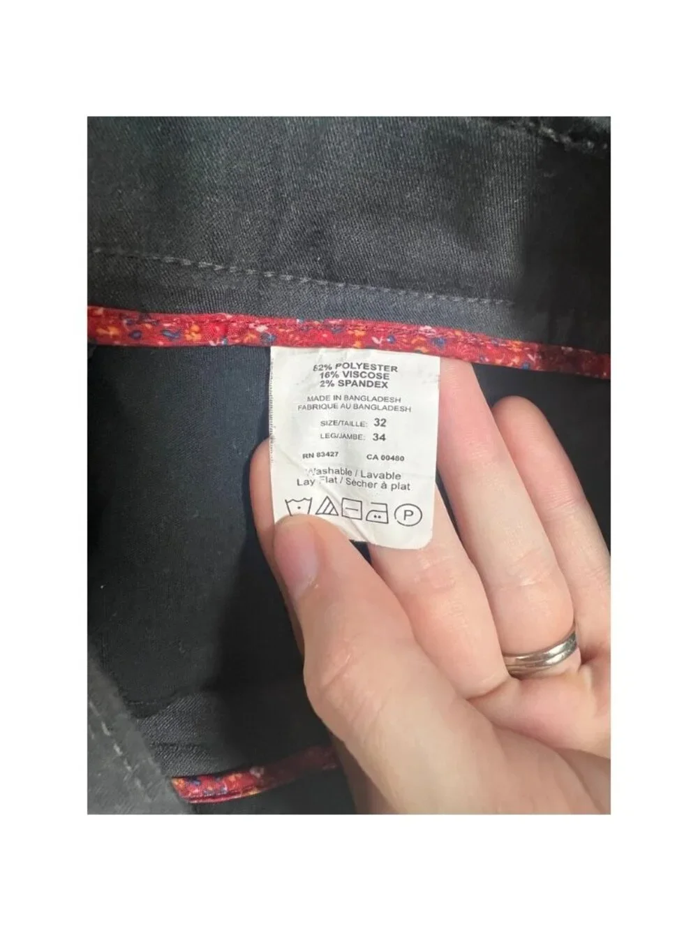 Bertini Soft Magic Plus Mens Black‎ Expandable Waist Dress Pants 32x34 Slim Fit